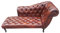 Casa Padrino Chesterfield Chaiselongue/Recamiere Echt Leder Dunkelbraun