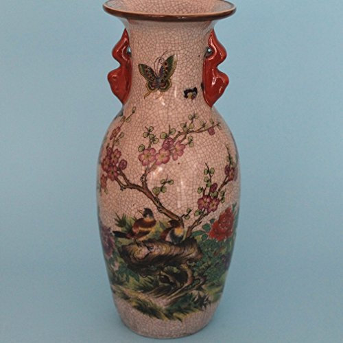 LH die Stadt Der Flachen Porzellan Qianlong Jahr Pastell Vogel Blumen Öffnen Film Amphore Antike Antike Porzellan,A