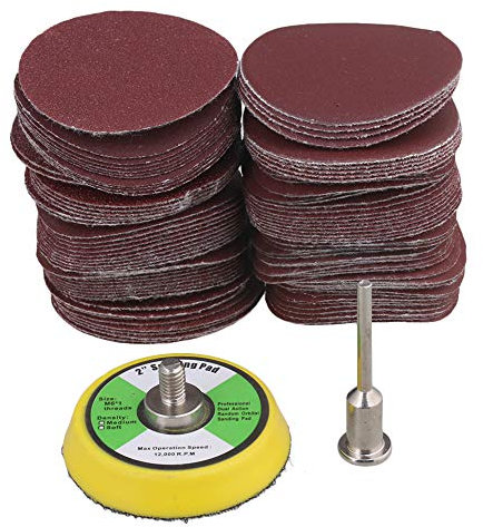 BQLZR 60-2000 Grit 2-Inch 50mm Sanding Discs Sandpaper Hook & Loop Sanding Pad Polishing Tool Pack of 100