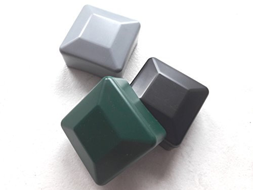 OuM 50 Stück Pfostenkappe Zaunpfahlkappe quadratisch 80x80mm Schwarz