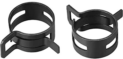 uxcell Steel Band Clamp 20mm Inner Dia Fit 21-22.5mm OD Hose Spring Band Type Action Fuel Line Silicone Tube Clip Clamp Black 10Pcs