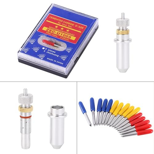 Plotter-Blade 15 Stück 30 45 60 Grad Wolframstahl-Klingenschneider-Werkzeug-Set mit Ständer Roland-Plotterklinge Roland-Klingenhalterklinge für Rolland-Plotterklinge Roland-Klingenklingenhalter