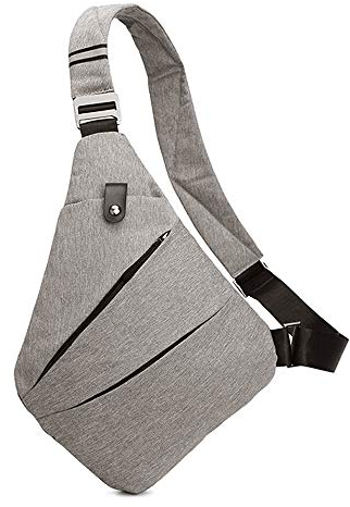 Ovecat Umhängetasche, Schultertasche, Brusttasche, Anti-Diebstahl, für Damen und Herren (hellgrau)