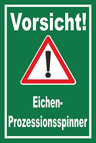 Melis-Folienwerkstatt Schild Vorsicht Eichen-Prozessionsspinner – 45x30 cm – 3mm Hartschaum – mehrere Größen/Materialien