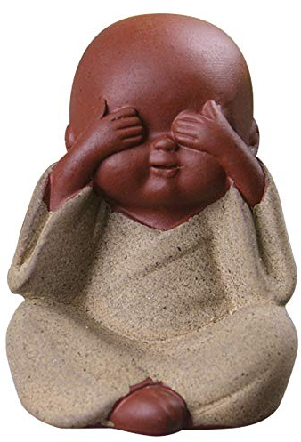 Bongles Keramik-Ornamente Mönch Kleine Buddha-Statue Mönch Figur Indien Tee Pet Ceramic Crafts Dekorative Zufällige Farbe