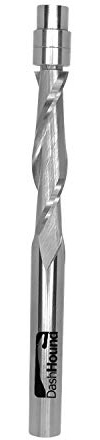 DashHound BRU314 Spiral Flush Trim Bit End Mill CNC Up Cut Router Bit with 1/4 Shank and 1/4 Inch Cutting Dia