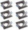 SEBSON Einbaustrahler eckig schwenkbar 6er Pack, Alu Einbaurahmen Lochdurchmesser 80mm, Decken Spot inkl. GU10 Fassung für LED/Halogen