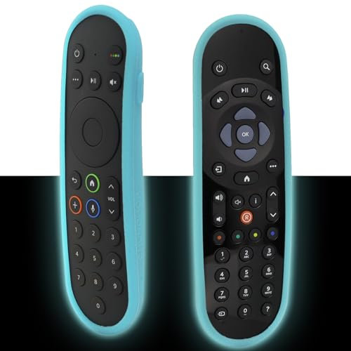Custodia protettiva protettiva di protezione telecomandata per Sky Q e controller non touch Anti-lost per la pelle con anello manuale (bagliore in blu scuro)