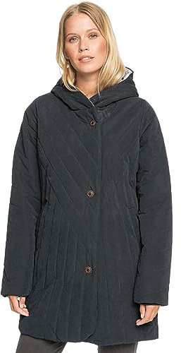 Roxy Madden - Waterproof Longline Jacket for Women - Wasserdichte, länger geschnittene Jacke - Frauen - L - Schwarz.