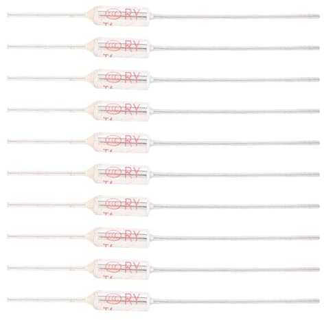 Fafeicy 10 piezas TF 150℃ Corte de fusible térmico de carcasa metálica, 250VAC 10A fusible de temperatura (150℃)