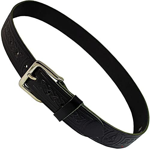 I LUV LTD Freimaurer Ledergürtel für Hosen, Keltischer Knoten Handgefertigt 1.5 XL 41 - 46 Freemasons Masonic Gifts Schottische Geschenke für Männer