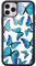MAYCARI for iPhone 12/12 Pro Case Blue Butterfly Pattern Design Hard Back Case with Soft TPU Bumper for Girls Children Women Protective Phone Case for iPhone 12/12 Pro