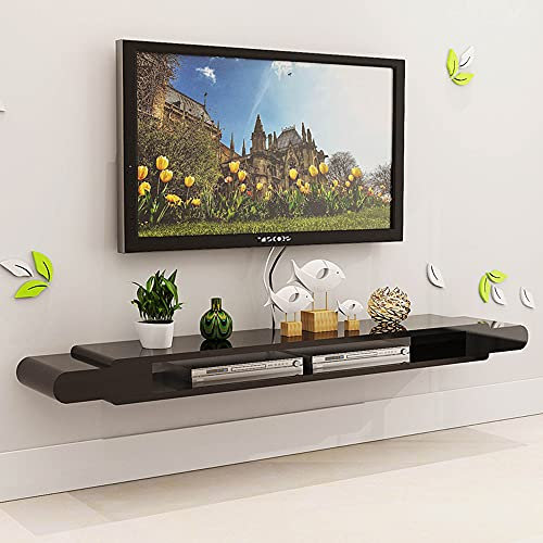 Floating Shelf Wall Mounted TV Cabinet Wall Mounted DVD/Blu-ray Player Background Stand Satellite tv Box Cable Box/B / 130×24×10.6cm