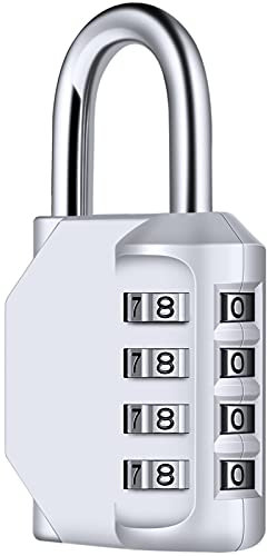 Candado De Combinación, [1 Pcs] Diyife Cerradura De Impermeable Combinación De 4 Dígitos, Candado Para El Casillero Del Gimnasio Escolar, Archivadores, Caja De Herramientas,Cerrojo, Etc. (Plata)