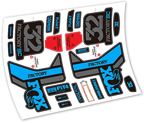 Aufkleber Fahrrad Fox Factory 32 2019 Vinyl selbstklebend (Himmelblau)