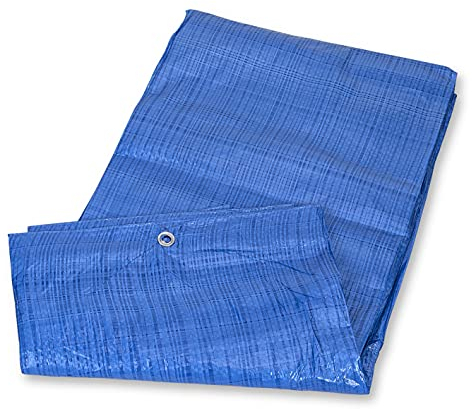 Mivos Universelle Abdeckplane 3 x 4 m - Blau - Schimmelresistent Schutzplane 60g - Wasserdicht Gewebeplane für Auto Gartenmöbel Holz - PP-PE Allzweckplane mit Aluminiumösen