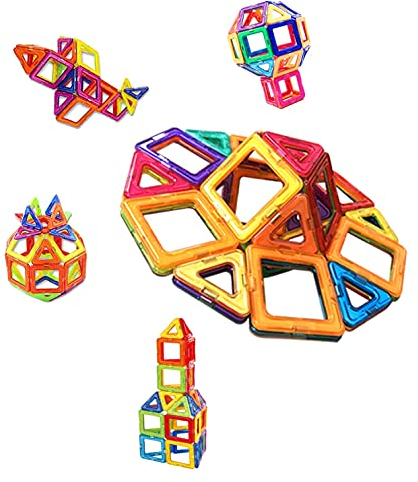 NEOVINSL Magnetische Bausteine 44 Teile ab 3 Jahre Magnetbausteine Magnet Bausteine für Kinder Magnetspiele Magneten Kinder Magnetspielzeug Spielzeug Kinder 4 5 6 Junge Mädchen