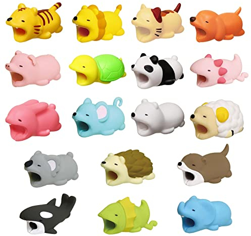 18 Pcs Cute Animal Cable Protector Charger Cord Saver Compatible USB Charging Cable Protector