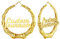 Custom4U Créoles Bambou Plaqué Or avec Prénom Personnalisé Boucles d'Oreilles Deux Noms Gravés Bijoux Presonnalisable pour Femme Fille