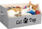 LOVSTORAGE Large Cat Toy Box Cat Toy Storage Basket 2X Thicker Foldable Sturdy Pet Toy Storage Bin Bed for Organizing Pet Toys Treats Clothes and Accessories(Grey)