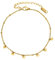 VICKWOOD Fußkettchen aus Wasserdichtem Edelstahl Gold 18K Vergoldung mit Plättchen 20.5 cm bis 26.5 cm verstellbar Geschenkideen für Frauen (Coin-Gold)
