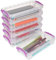 BTSKY 6 Pack stapelbar transparent Bleistift Box - Bürobedarf Lagerung Veranstalter Box, Pinsel Malerei Bleistifte Storage Box Aquarell Stift Container Zeichnung Werkzeuge, Lila Schnalle