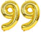 D2D | Party Balloon Zahl 99 XXL in Gold - Größe: 100 cm - Folienballons - Zahlenballons - Geburtstagdeko - Helium Ballons