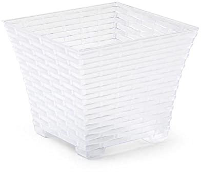 Plastic Forte Maceta Rattan Cuadrada 15 cm Transparente
