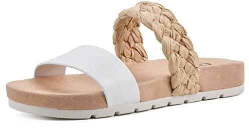 CLIFFS BY WHITE MOUNTAIN Damen Tonic Schiebe-Sandalen, Weiß/glatt, 39.5 EU
