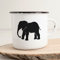 Huuraa Emaille Tasse Elefant Silhouette Geschenk 300ml Vintage Emaille Becher Elefant Geschenkidee