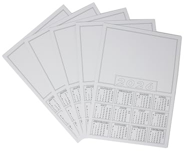 Bright Ideas 2026 Calendar A4 Blanks for Kids to Colour and Decorate for School Crafts. Ideal for the Classroom A4 Showing 12 Months – Pack of 50 200gsm