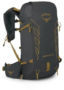 Osprey Herren Talon Velocity 20, Dunkelanthrazit/Tumbleweed-Gelb, Small/Medium
