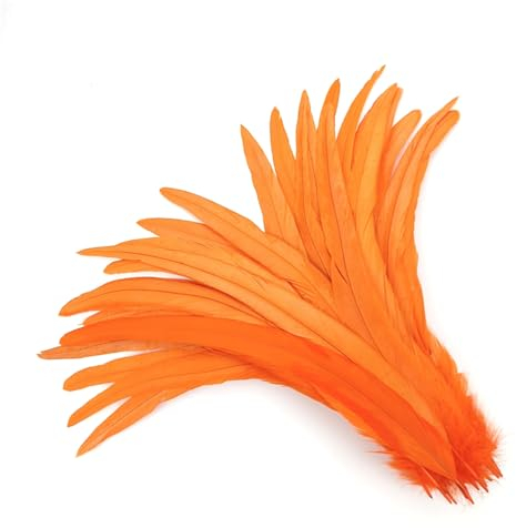 50 Teile/los 40-45Cm Hahn Schwanz Federn Hochzeit Party Dekoration Handwerk Zubehör Bunte Federn Orange