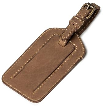 DRAKENSBERG Leder Gepäckanhänger 'Luca' eleganter Adressanhänger und Kofferanhänger aus Premium Büffelleder, Havanna-Braun, DR00389