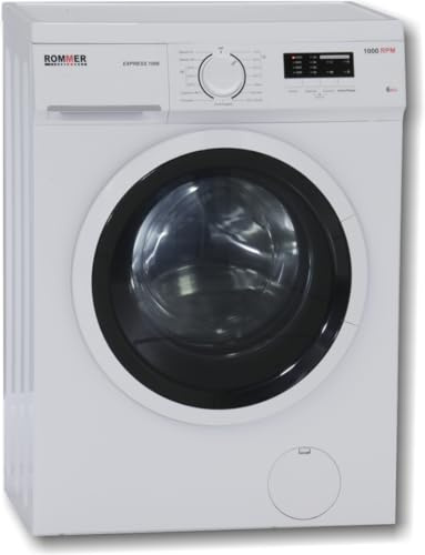 Lavadora carga frontal ROMMER EXPRESS 1006 1000 RPM - 6 KG. Color blanco. 1000 RPM. 15 programas. Clase energética D.
