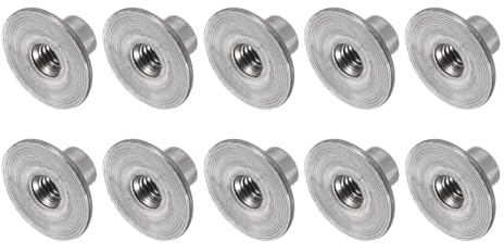METALLIXITY Flansch Einsatz T-Mutter (M4x15x1.1mm) 30Stk Karbonstahl Runde Basis Einschraubbar Innengewinde - für Möbel Installation Dunkel Grau