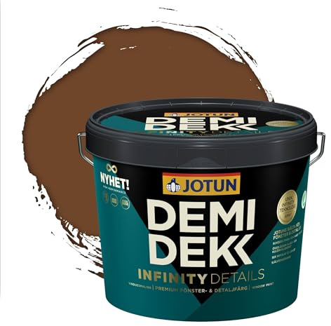 Jotun - Peinture Bois, Lasure Opaque pour Extérieur et Intérieur Satinée - DEMI DEKK INFINITY DETAILS - RAL 8007 - Brun Fauve - 3L