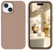 DOMAVER Silicone Coque pour iPhone 15 Plus Liquide,Case Marron Téléphone iPhone 15 Plus Antidérapante Antichoc, Housse Doublure Microfibre, Brune Caramel