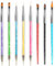 8 Pcs Kit de Pinceau Nail Art Ongles, Brosses de Ongle Art, 5 Pcs Dotting Pen Strass Nail Art Dotting Tools avec 3 Nail Art Design Pinceaux pour Nail Art