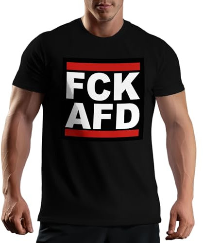 FCK AFD Herren Schwarz T-Shirt Size L