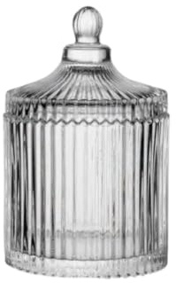 Chianese Potiche Radius in Vetro Effetto Cristallo con Coperchio 17,3 cm Porta Confetti Elegante