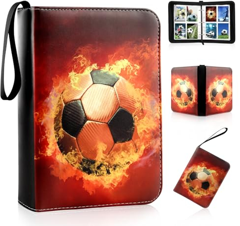 Fußball Sammelalbum Album Fussball Karten Sammelalbum Karten Fussball Sammelkarten 50 Seiten Fußballkarten 400 Karten Ordner Sammelmappe für Sammelkarten