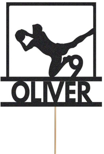 Personalised Football Cake Topper Goal Keeper Birthday Decoration Any Name & Age