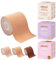 Nippli Shape Up Breast Tape Tanned – Boob Tape extra Breit & Feuchtigkeitsbeständig – Nipple Cover 7,5cm x 5m, inkl. 10 Nipple Pads – Brust Tape für den perfekten Halt ohne BH – go Braless