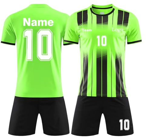 Generic Deutschland Trikot Personalisiertes Fußballtrikot, zweiteiliges Trikot und Shorts für Kinder und Erwachsene, aufgedruckte Nummer, Name, Teamlogo, Fußballtrikot mit Teamnamen