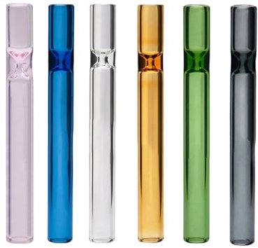 SHBHWS Tube en Verre Transparent Multicolore pailles à Boire Tube en Verre réutilisable avec Manchon de Protection Paille à Boire d'eau Pailles