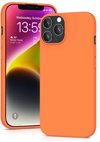 YATWIN Silicone Case for iPhone 13 Pro, Soft-Touch, Shockproof, DustProof, Antiskid Full Body Armour Phone Cover for Apple iPhone 13 Pro - Orange
