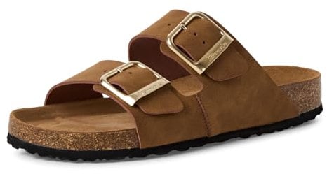 Tamaris Damen Klassische Ballerinas, Frauen Flats,Comfort Lining,TOUCHit-Fußbett,Slip-ons,klassisch elegant,Ballerinen,Cognac NUBUC,37 EU