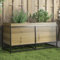 Tino Tech Fioriera 100 x 40 x 50 cm, in legno di pino e acciaio, aiuola da balcone, fioriera da giardino, colore marrone