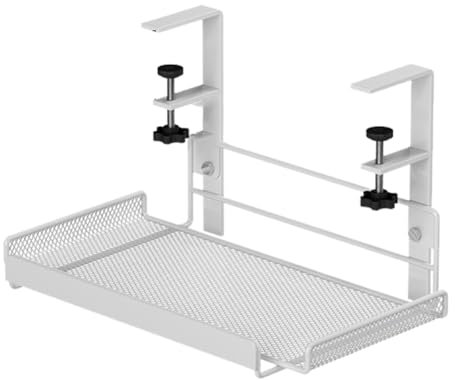 Nxyupv Plateau de Gestion des Câbles sous Le Bureau, Rangement pour Poste de Travail, Panier de Câbles en Métal, Bureau Debout pour Bureau et Maison Style 1